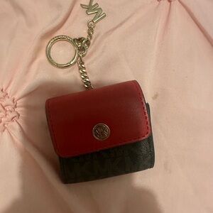 Michael Kors Red and Black Keychain Wallet